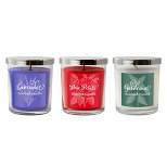 10oz 3ct Floral Collection Scented Candle Set with Silver Lid - Lumabase