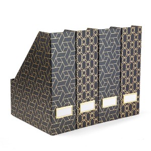 Blu Monaco Foldable Magazine File Holders - Set of 4 or 6 - Many Colors and Designs to Choose From - 1 of 4