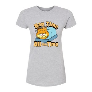 Women's - Garfield - Nap Time All The Time Fitted Graphic T-Shirt - 1 of 3