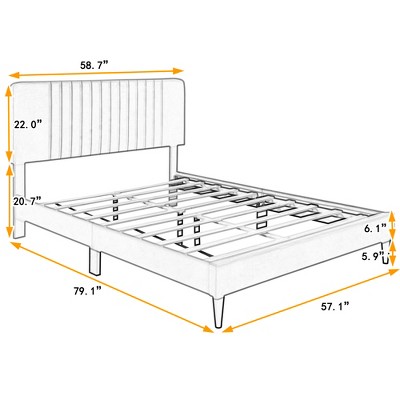 Full Size Upholstered Platform Bed, Green-modernluxe : Target