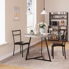 3-Piece Modern Round Dining Set for 2 - Marble White & Gold Kitchen Table with 2 Chairs, Compact Apartment Table Set for Small Spaces & Studios - 3 of 4