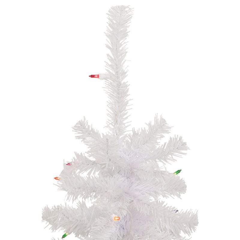 Northlight 2' Lighted Woodbury White Pine Slim Artificial Christmas Tree, Multi Lights, 4 of 8