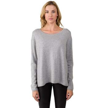 J CASHMERE Women's 100% Cashmere Dolman Sleeve Pullover High Low Sweater