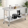 60X24x35 Inch Stainless Steel Work Table with Double Shelf, Heavy Duty Prep Station for Kitchen Restaurant or Garage Storage - 2 of 4