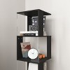 PAGED Floor Rack Simple Bookcase Stylish Rotating Bookshelf with Acrylic Plate for Living Room - 3 of 4