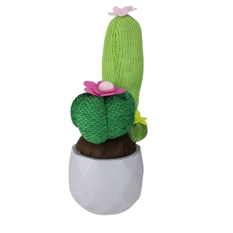 Northlight 9" Triple Cactus Artificial Potted Plant Table Top Decoration - Green, 2 of 4