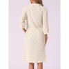 INSPIRE CHIC Women's Front Button 3/4 Sleeve Crew Neck Sleepdress with Pockets - 3 of 4