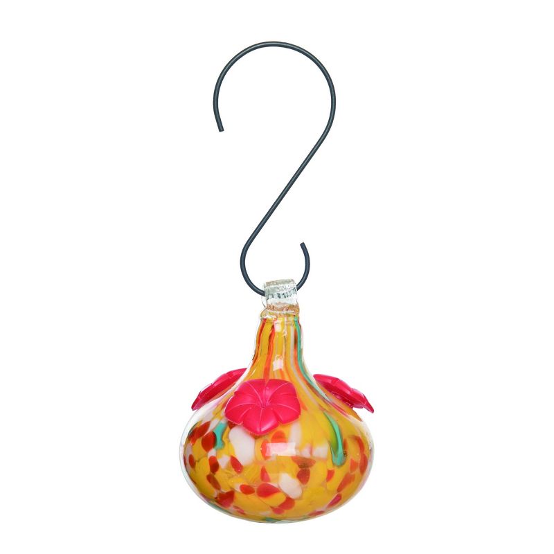 Transpac Glass 5.71 in. Multicolor Spring Confetti Drop Hummingbird Feeder, 1 of 4