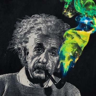 Einstein Smoke Galaxy Lightweight Fleece Throw Blanket