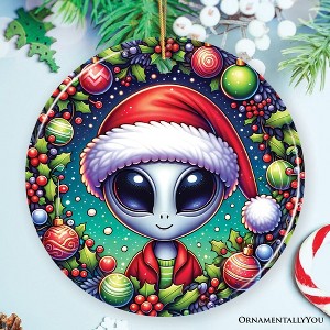 Galactic Winter Alien Ceramic Ornament, Festive Christmas Space Gift and Decor| OrnamentallyYou - 1 of 4