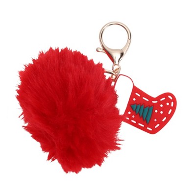 Unique Bargains Christmas Keychain with Double Ring and Lobster Clasp PVC Alloy 2.76" 1 Pc