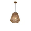 ALOADECOR Handcrafted 1-Light Farmhouse Natural Rattan Pendant Light-Coastal Lantern Hanging Lamp With Rope Woven Shape - 3 of 4