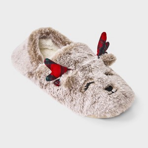 Women's Faux Fur Slipper Socks with Grippers - Wondershop™ - 1 of 4