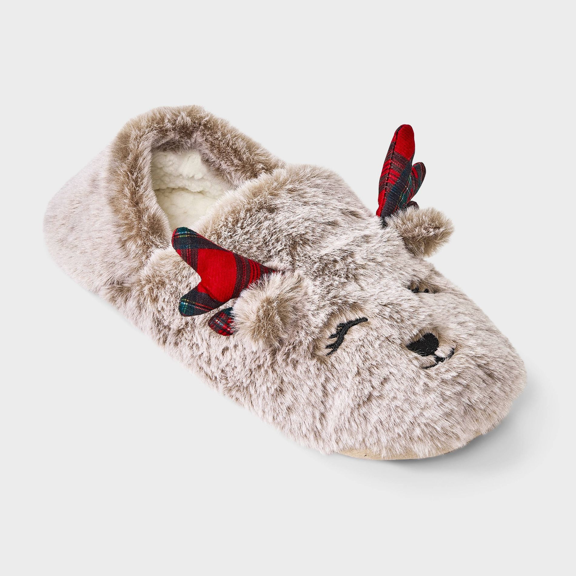 Women's Faux Fur Slipper Socks with Grippers - Wondershop™