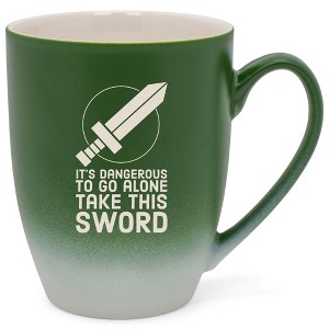 100 North Legendary Hero's 10 Ounce Green and White Two Toned Ombre, Comfortably Fits Your Hands, Ceramic Tea Coffee Cup Mug, It's Dangerous To Go - 1 of 1