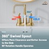 CASAINC 4 in. Centerset Double Handle 2 holes Bathroom Sink Faucet Lavatory Faucet with Stainless steel Drain in Brushed Nickel - 3 of 4