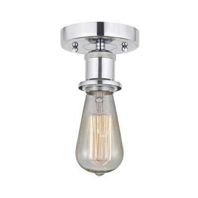 Bare Bulb - 1 Light Semi-Flush Mount In Industrial Style-3.75 Inches Tall and 2 Inches Wide