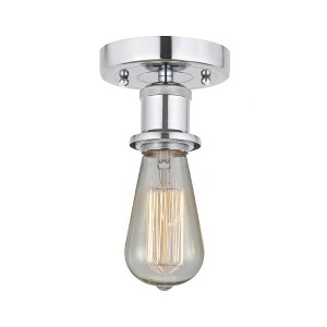 Bare Bulb - 1 Light Semi-Flush Mount In Industrial Style-3.75 Inches Tall and 2 Inches Wide - 1 of 1
