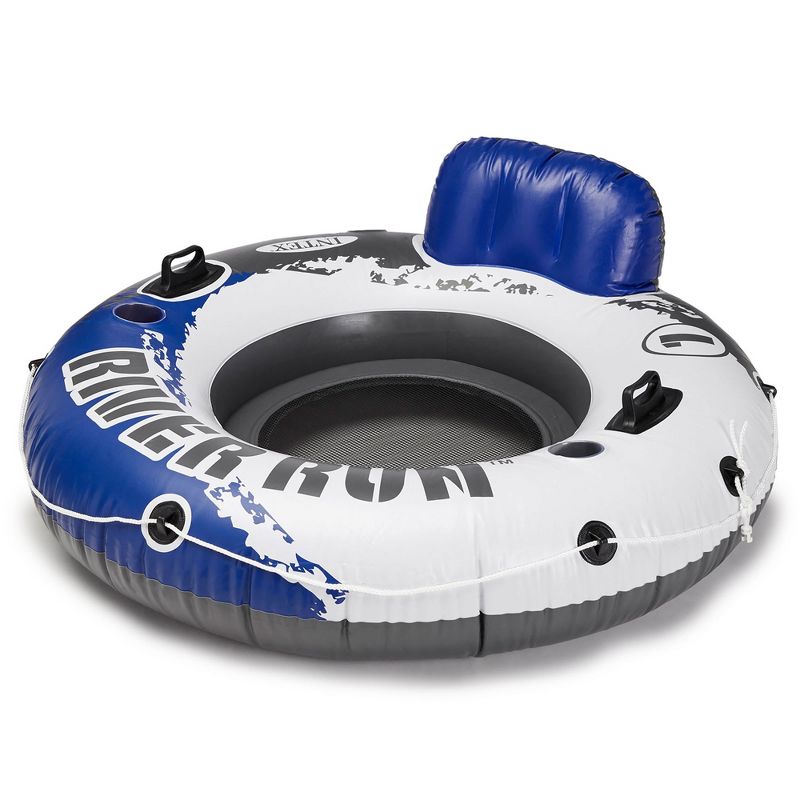 Intex River Run 1 53'' Inflatable Floating Water Tube Lake Raft with Heavy-Duty Handles, Backrest and Cupholders for Lake, River, n(6 Pack), 4 of 8