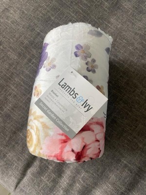 Couverture minky Fleurs feuillage 27 x 40