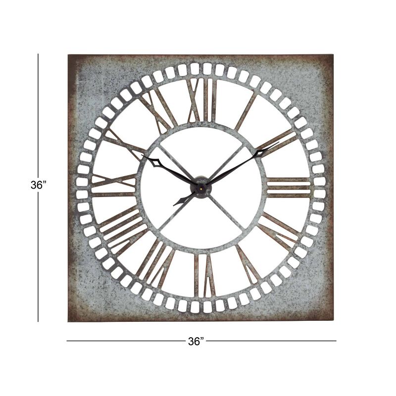 Metal Wall Clock with Distressing Gray - Olivia &#38; May, 4 of 18