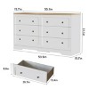 6 Drawers Dresser, 55" Wide Double Table, White Storage Cabinet - 2 of 4