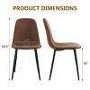 Set of 4 Modern Dining Chairs with Black Metal Legs and Comfy Backrest, Armless Upholstered Chairs for Kitchen, Dining Room, Living Room-Tanpinhause - 3 of 4