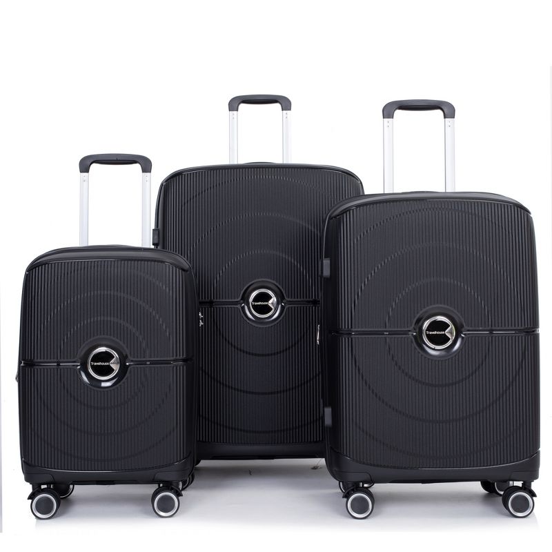 3 PCS Expanable Luggage Set, PP Lightweight Hardshell Spinner Wheel Suitcase with TSA Lock (20+24+28)-ModernLuxe, 1 of 13