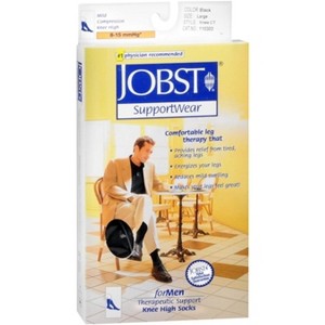 Jobst Supportwear Men Knee High Socks Compression 8-15 Medium Black - 1 of 3
