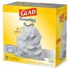 Glad ForceFlexPlus Tall Kitchen Drawstring Trash Bags - 13 Gallon White Trash Bag - OdorShield - 100ct - image 4 of 4