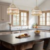 LLHZSY 14" Modern Glass Ceiling Chandelier Light Fixture  5-Light Vertical Striped Clear Glass  Fixture for Bedroom Kitchen Living Room -Gold - 3 of 4
