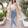 Anna-Kaci Swim Women's Boho Crochet Long Vest Top Sleeveless Lace Cardigan Duster Swimwear Cover Ups - 2 of 4
