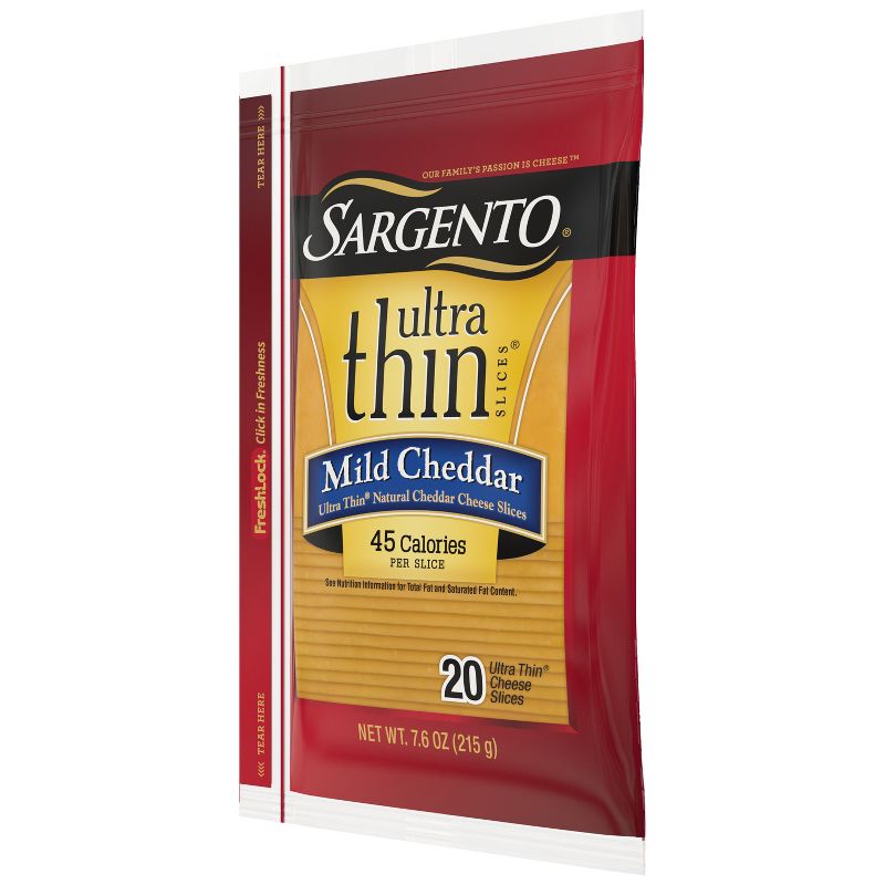 Sargento Ultra Thin Natural Cheddar Cheese Slices - 7.6oz/20 slices, 5 of 11