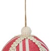 Northlight 4.75" Red and White Striped Ball Christmas Ornament with Rope Accent - 4 of 4