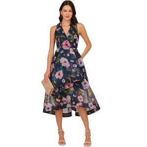 Adrianna Papell Womens High Low Organza Floral A-line Dress - 1 of 1
