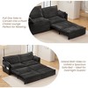 NicBex Convertible Pull Out Sofa Bed Loveseat Couch with Charging Ports & Side Storage,Chenille Fabric Sleeper Sofa for Living Room,Bedroom,Black73.6" - 4 of 4