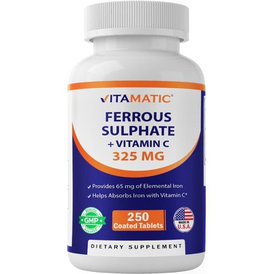 Ferrous Sulphate 325mg Vitamin C 100mg - 250 Coated Tablets