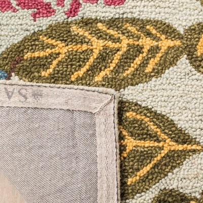 Blue Floral Handmade Tufted Wool Area Rug 6' x 9'