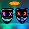 Mask, Halloween LED Mask, 2 Pcs, for Festival Cosplay,  Halloween Costume, Masquerade Parties - 3 of 4
