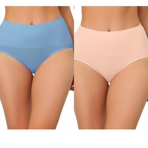 Allegra K Women's High Waist Shaping Tummy Control Breathable Briefs 2 Packs - 1 of 4