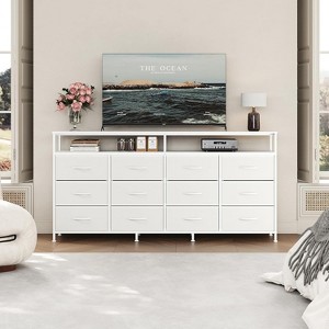 chinese dress ladies Blake 4 Piece Entertainment Center with Storage, Dresser TV Stand with Arched Bookshelves, Black Oak main image 0