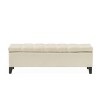 FONTOI Long Ottomans Benches Luxury Storage Ottoman End of Bed Bench Living Room Footstool Footrests, Upholstered Bench, Beige, 51"*17.5"*17" - 2 of 4