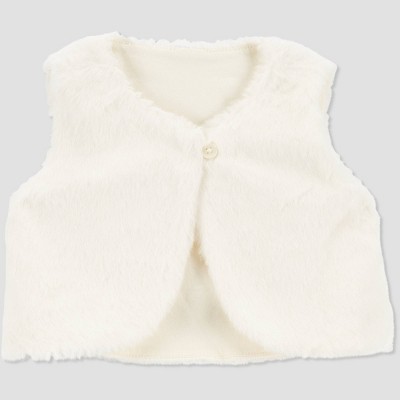 Baby Girls' Fur Vest - Just One You® made by carter's Off-White 3M