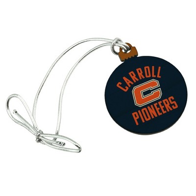 Carroll University Pioneers Logo Mini Small Tiny Wood Christmas Tree Holiday Ornament