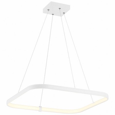 Matte Black and White Contemporary LED Pendant Light, 24"