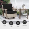 YARDSIGHT 3-Piece Rattan Outdoor Furniture, PE Wicker Swivel Patio Chair Set with Cushions and Coffee Table - 4 of 4