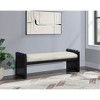 Meridian Furniture,Sonia Velour Fur Fabric Bench - 2 of 4