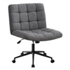 ORRD Dark Grey Linen Office Chair, Adjustable Height Swivel Chair with Lumbar Support, Armless Rolling Desk Chair for Home Office - 3 of 4