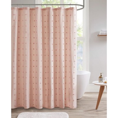 MAYEERTY Dainty Pink Cotton Jacquard Shower Curtain-Room Essentials