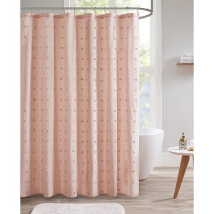 MAYEERTY Jacquard Pom Pom Shower Curtain Cotton Modern 1pcs - 1 of 4